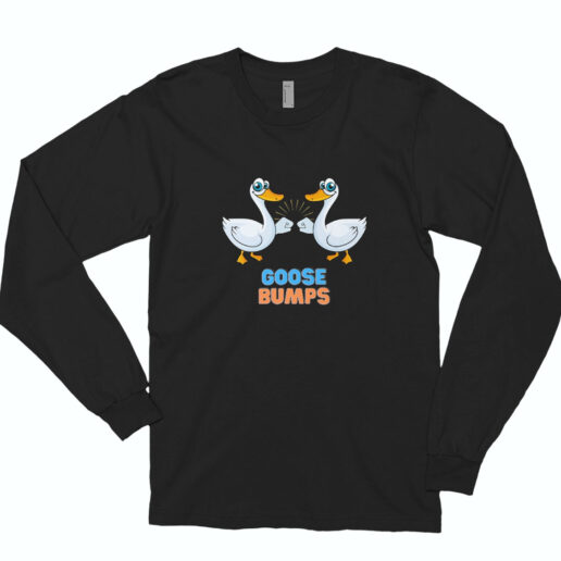 Cute And Funny Goose Bumps Fist Bump Birds Long Sleeve Shirt Classic Style