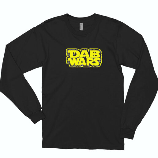 Dab Wars Gold Logo Cannabis Long Sleeve Shirt Classic Style