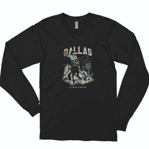 Dallas Basketball Graphic Bootleg Long Sleeve Shirt Classic Style