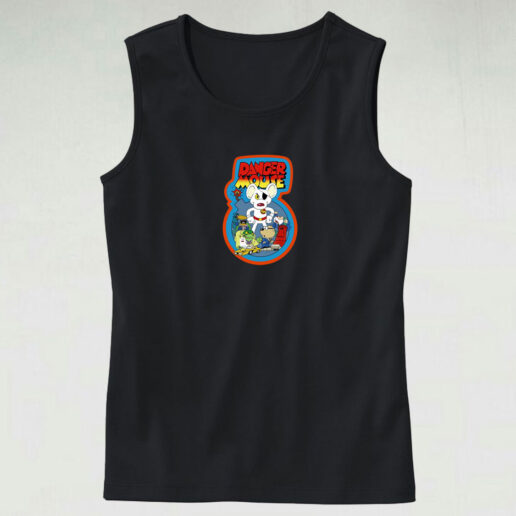 Danger Mouse Retro Video Cover Black Tank Top Design