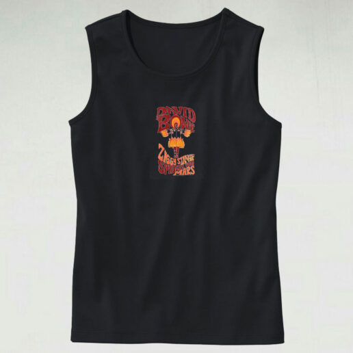 David Bowie Retro Orange Ziggy Stardust Tank Top Design