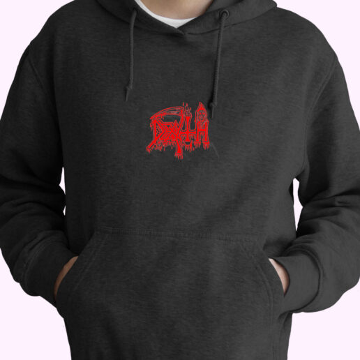 Death Classic Logo Red Hoodie Design