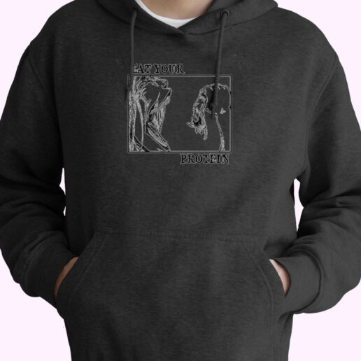 Eat Your Protein Attack On Titan Anime Gym Hoodie Design