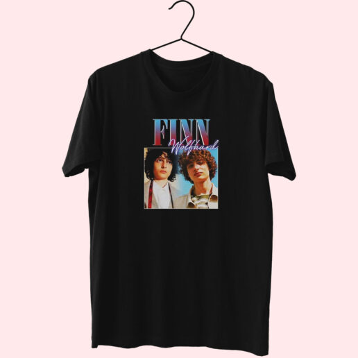 Finn Wolfhard Vintage Black Rapp Essentials T shirt