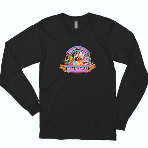 Five Nights At Freddy's Neon Sign Group Long Sleeve Shirt Classic Style