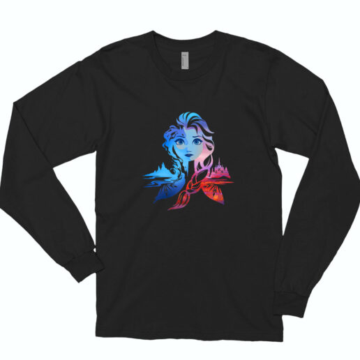 Frozen Elsa Two Tone Gradient Long Sleeve Shirt Classic Style