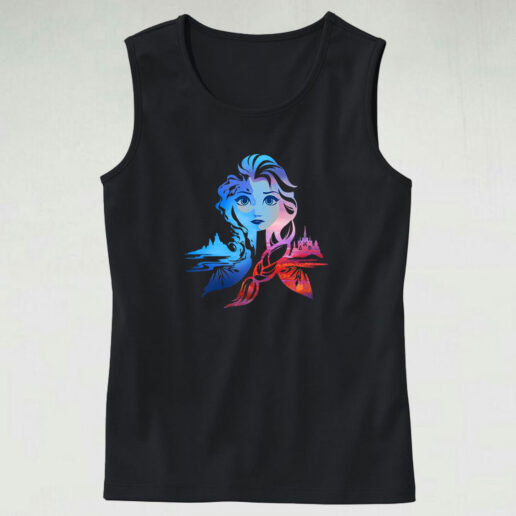 Frozen Elsa Two Tone Gradient Tank Top Design