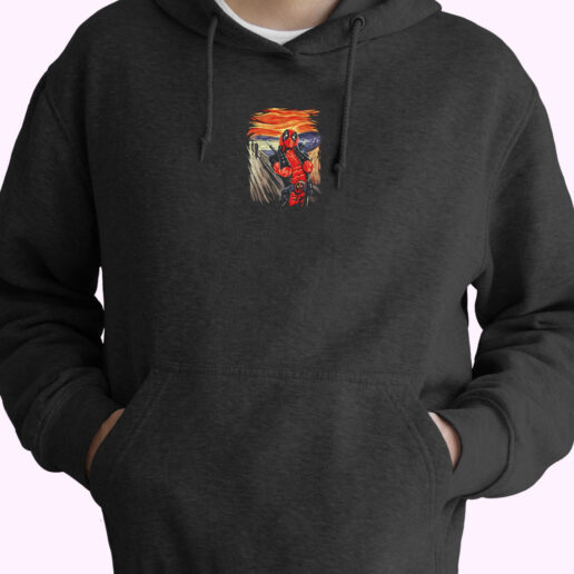 Funny Marvel Deadpool Scream Graphic Hoodie Design