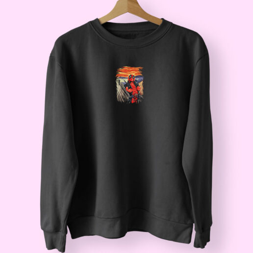 Funny Marvel Deadpool Scream Graphic Sweatshirt Design