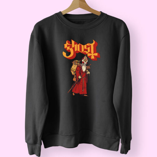 Ghost Greetings From Papa Noel Slim Fit Sweatshirt Design