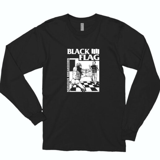 Graphic Black Flag Nervous Breakdown Long Sleeve Shirt Classic Style