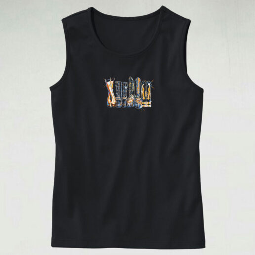 Graphic Kiss Band Boots Tank Top Design