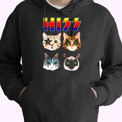 Hoodie Hiss Funny Cats 90s Style