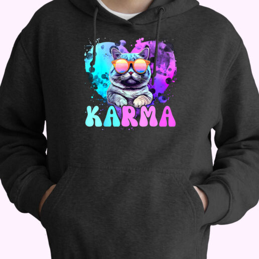 Hoodie Karma Cat Lover 90s Style