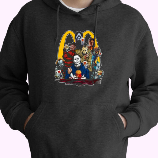 Horror Movie Killers Mcdonalds Lunch Time Classic Hoodie Design