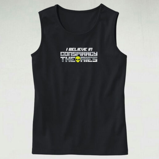 I Believe In Conspiracy Theories Alien Ufo Tank Top Design