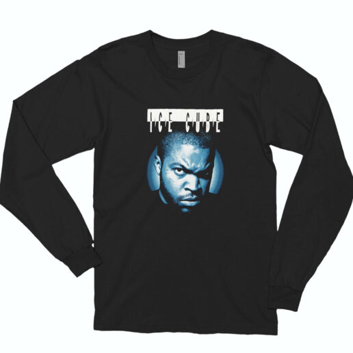 Ice Cube Portrait Graphic Long Sleeve Shirt Classic Style