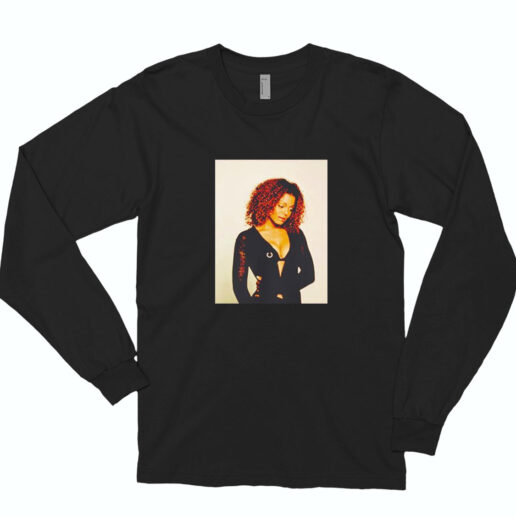 Janet Jackson Photoshoot Retro Long Sleeve Shirt Classic Style