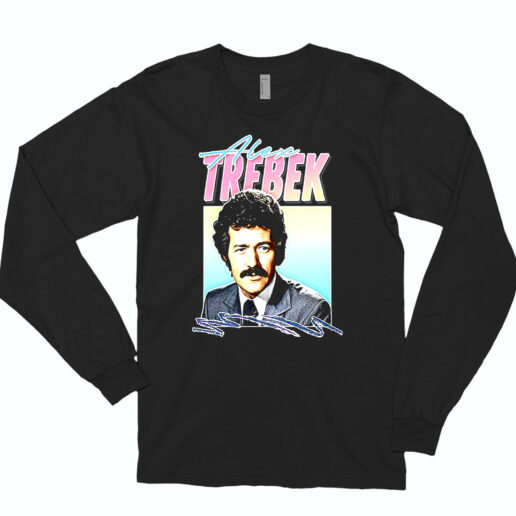 Long Sleeve T Shirt Alex Trebek Aesthetic Retro 90s Style