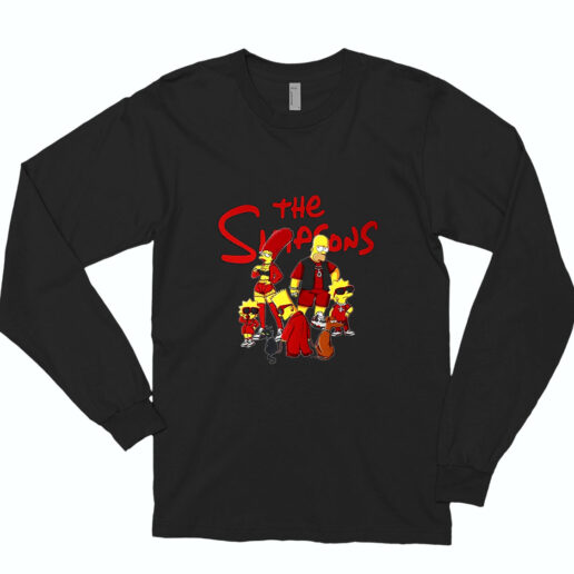 Long Sleeve T Shirt Bart Simpson Gang 90s Style