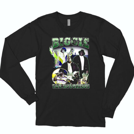 Long Sleeve T Shirt Biggie Smalls Vintage Rap Style 90s Style