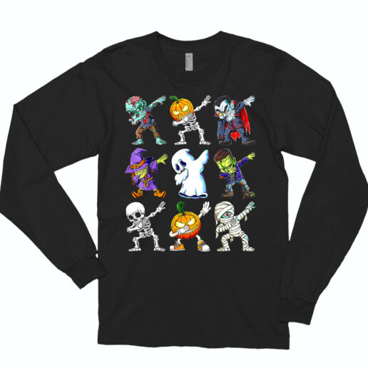 Long Sleeve T Shirt Dabbing Halloween Boys 90s Style