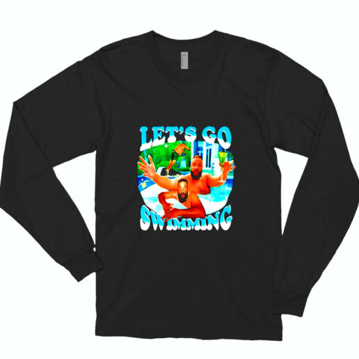 Long Sleeve T Shirt Dj Khaled Let's Go Swimming 90s Style