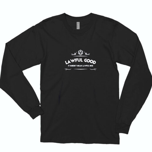 Long Sleeve T Shirt Dungeons And Dragons Lawful Good 90s Style