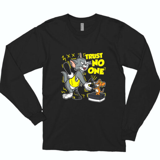 Long Sleeve T Shirt Tom Jerry Trust No One 90s Style