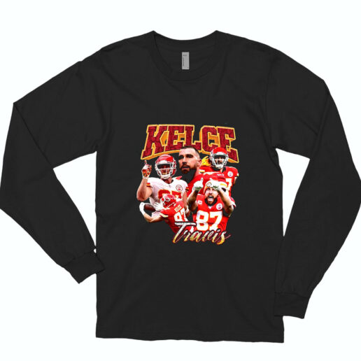 Long Sleeve T Shirt Travis Kelce Collage 90s Style