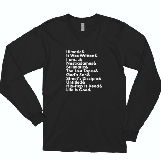 Nas The Discography Long Sleeve Shirt Classic Style