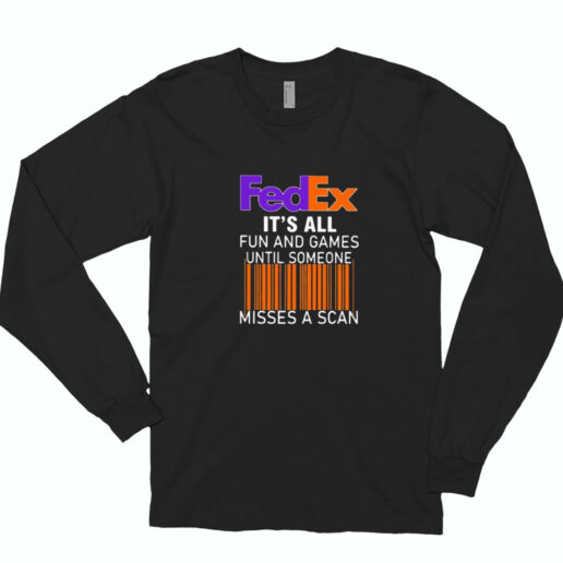 New Fedex Fun And Games Scan Long Sleeve Shirt Classic Style