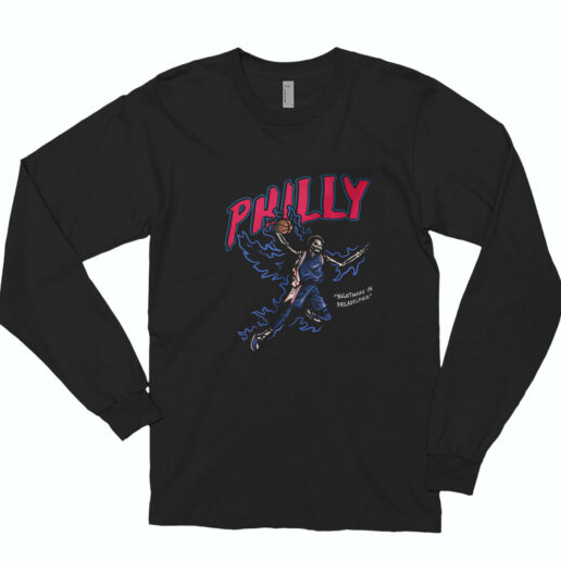 Nightmare In Philadelphia Graphic Bootleg Long Sleeve Shirt Classic Style