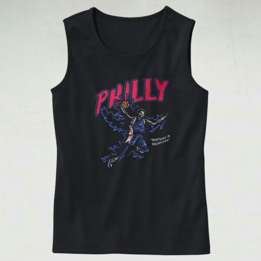 Nightmare In Philadelphia Graphic Bootleg Tank Top Design