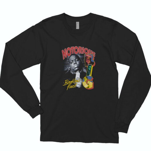 Notorious B I G Brooklyn's Finest Long Sleeve Shirt Classic Style