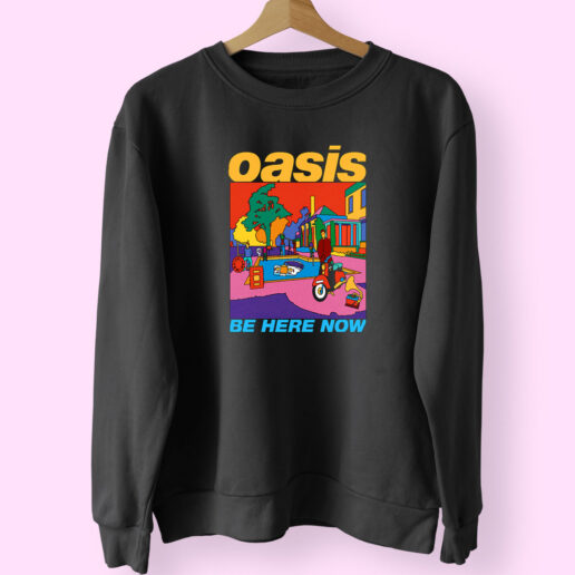 Oasis Organic Be Here Now Graphic Sweatshirt Design