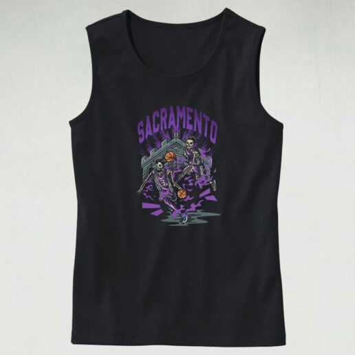 Sacramento Basketball Graphic Bootleg Tank Top Design