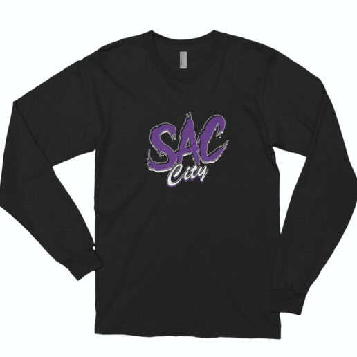 Sacramento Basketball Graphic Long Sleeve Shirt Classic Style