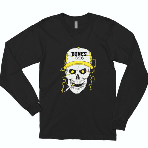 Steven Austin 3 16 Bones Smoking Skull Long Sleeve Shirt Classic Style