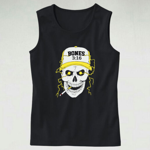 Steven Austin 3 16 Bones Smoking Skull Tank Top Design