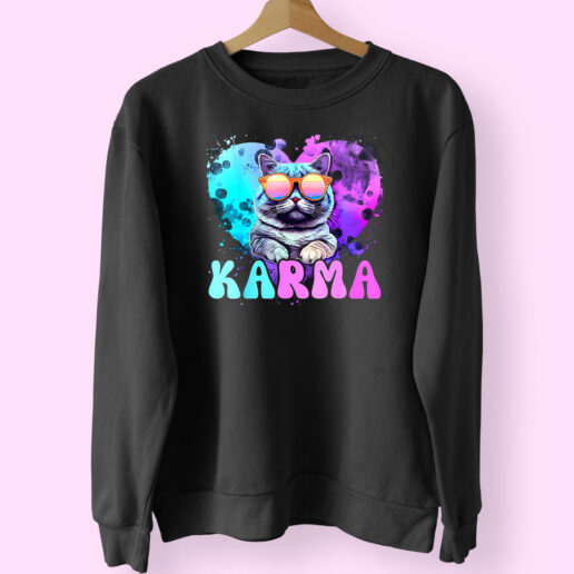 Sweatshirt Karma Cat Lover 90s Style