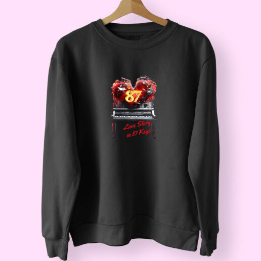 Sweatshirt Love Story In 87 Keys Swiftie Travis Kelce 90s Style