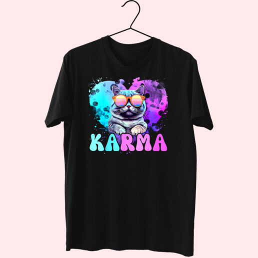 T Shirt Karma Cat Lover 90s Style