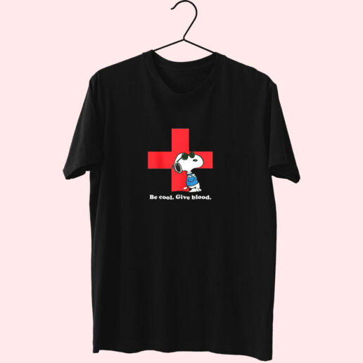 T Shirt Red Cross Snoopy Shirt Be Cool Give Blood 90s Style