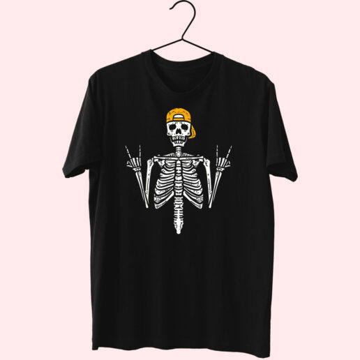 T Shirt Rocker Skeleton Cap 90s Style