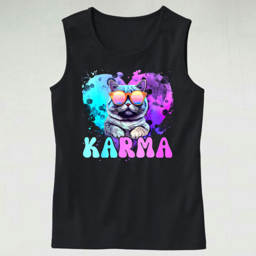 Tank Top Karma Cat Lover 90s Style