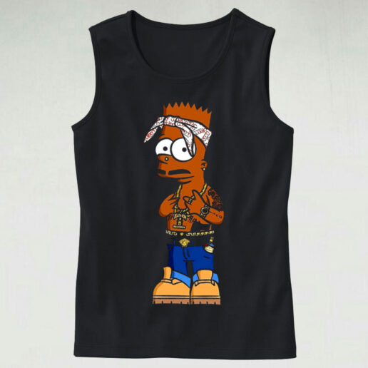 Trendy Tank Top Bart Tupac Shakur Meme Design