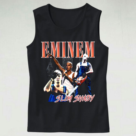 Trendy Tank Top Eminem Slim Shady Chainshaw Design