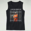 Trendy Tank Top Funny Trump In Prison Lock Him Up Design