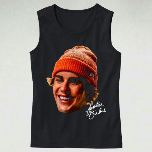 Trendy Tank Top Justin Bieber Photoshoot Face Design